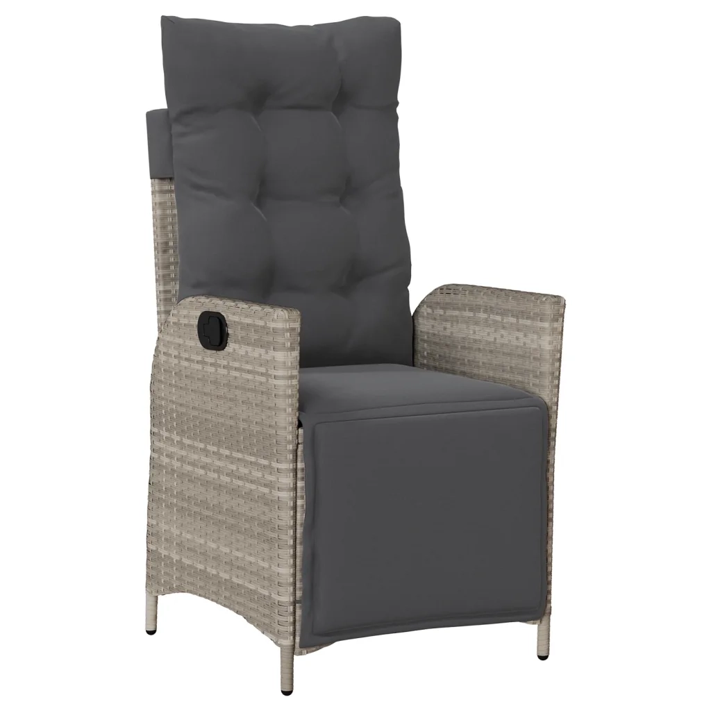 Set Pranzo da Giardino 5pz con Cuscini Grigio Chiaro Polyrattan 3213463