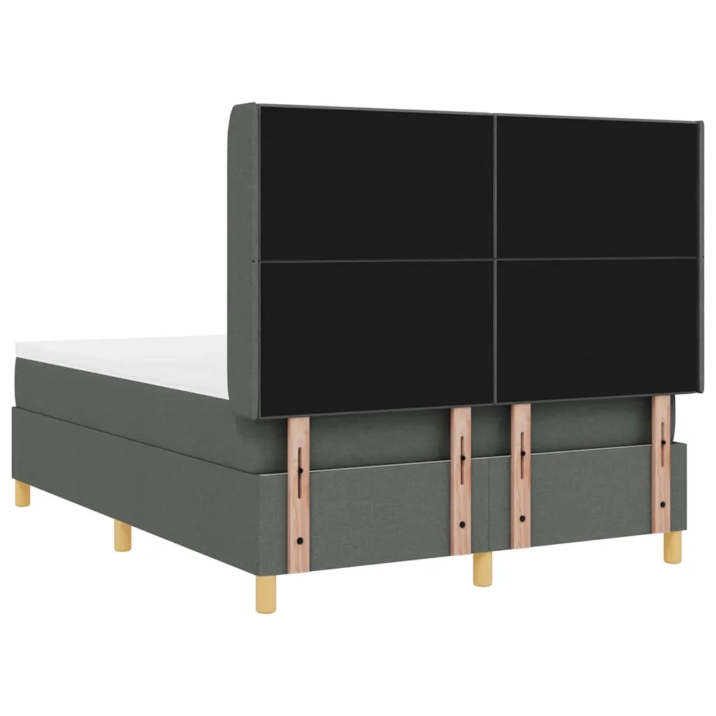 Letto a molle con strisce LED Grigio 160 x 200 cm Tessuto 3343701