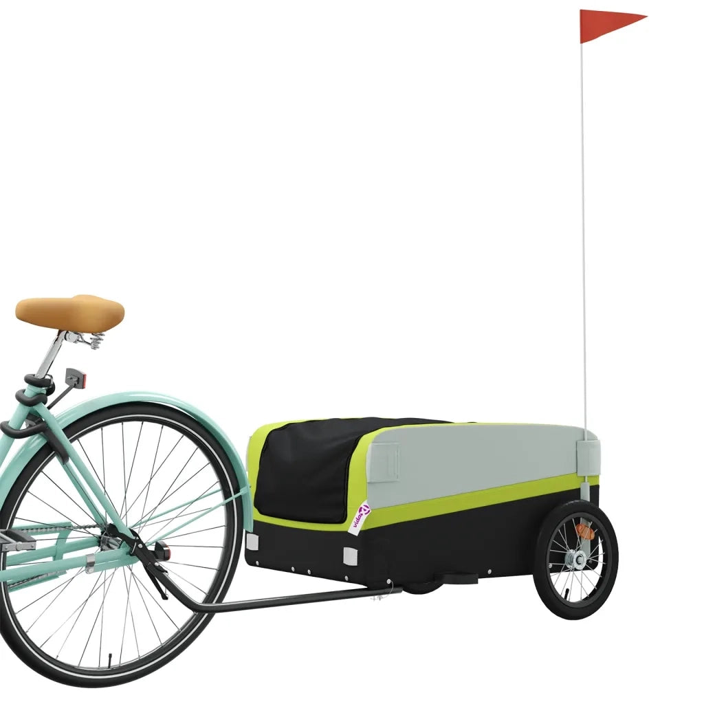 Rimorchio da Bici Nero e Verde 45 kg in Ferro 94046