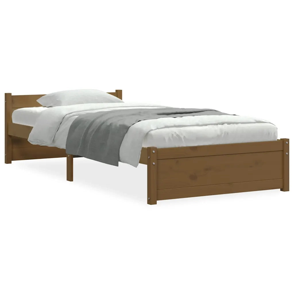 Letto singolo | Letto per adulti | Giroletto senza Materaso Ambra in Legno Massello 75x190 cm