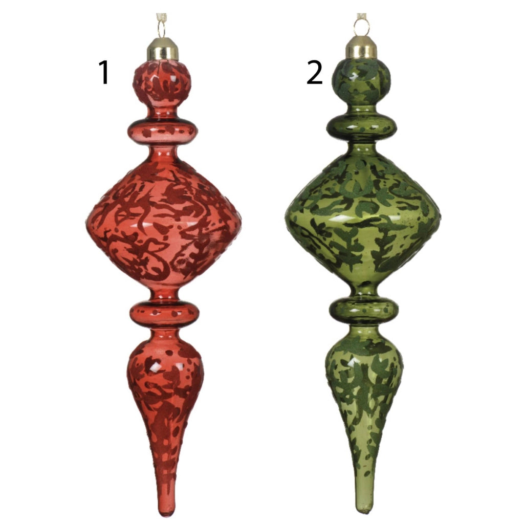 Pendaglio in vetro trasparente colorato 23 cm
