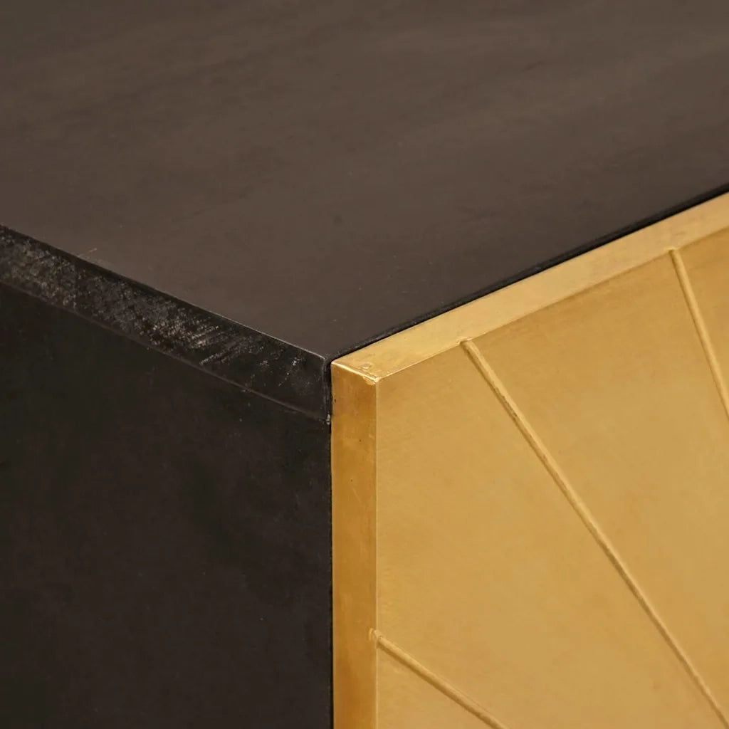 Mobile laterale con cassetto Nero e Oro 60 x 33,5 x 100 cm 4017858