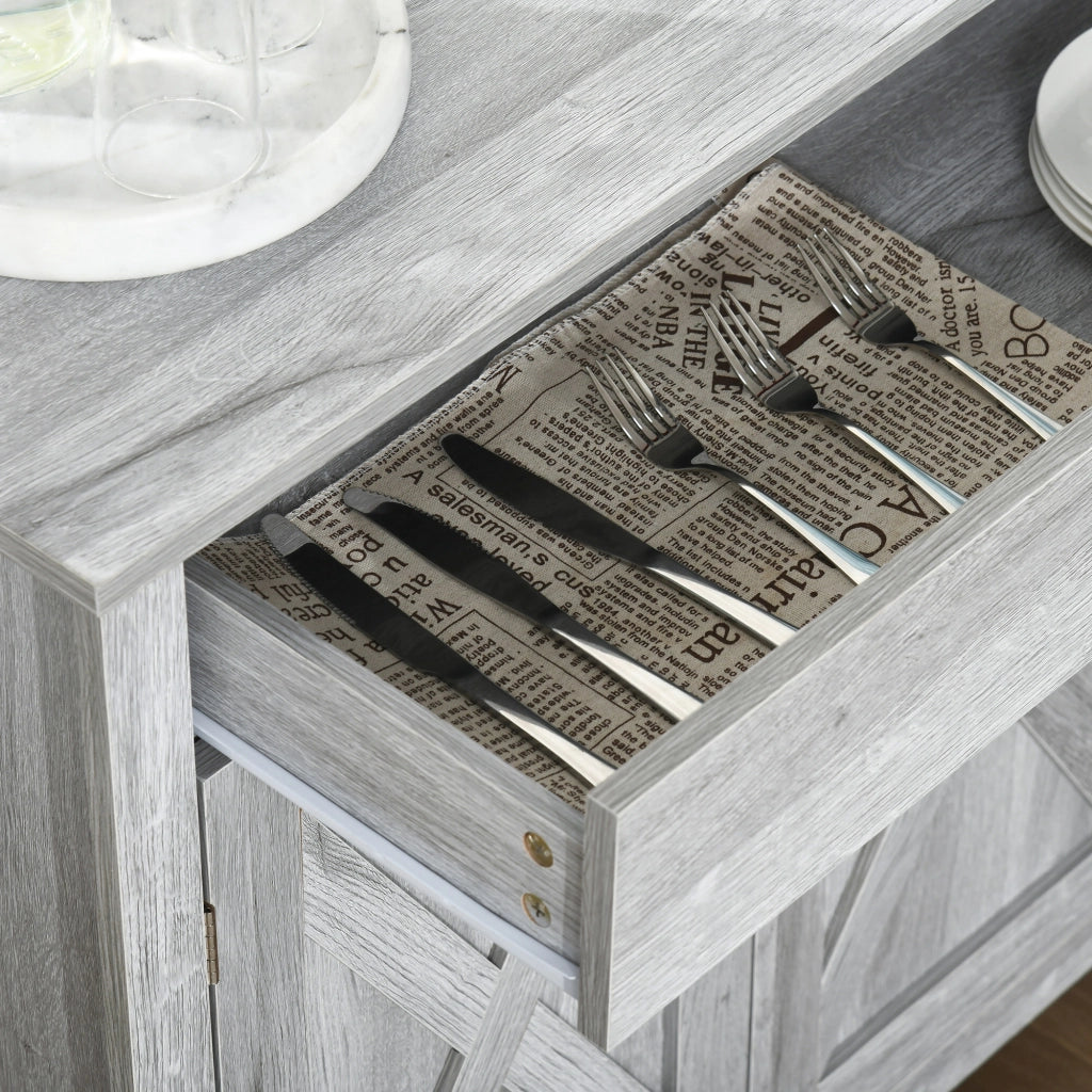 Buffet ¨C zephmum ¨C Legno Effetto Grigio Chiaro 80x39.7x80