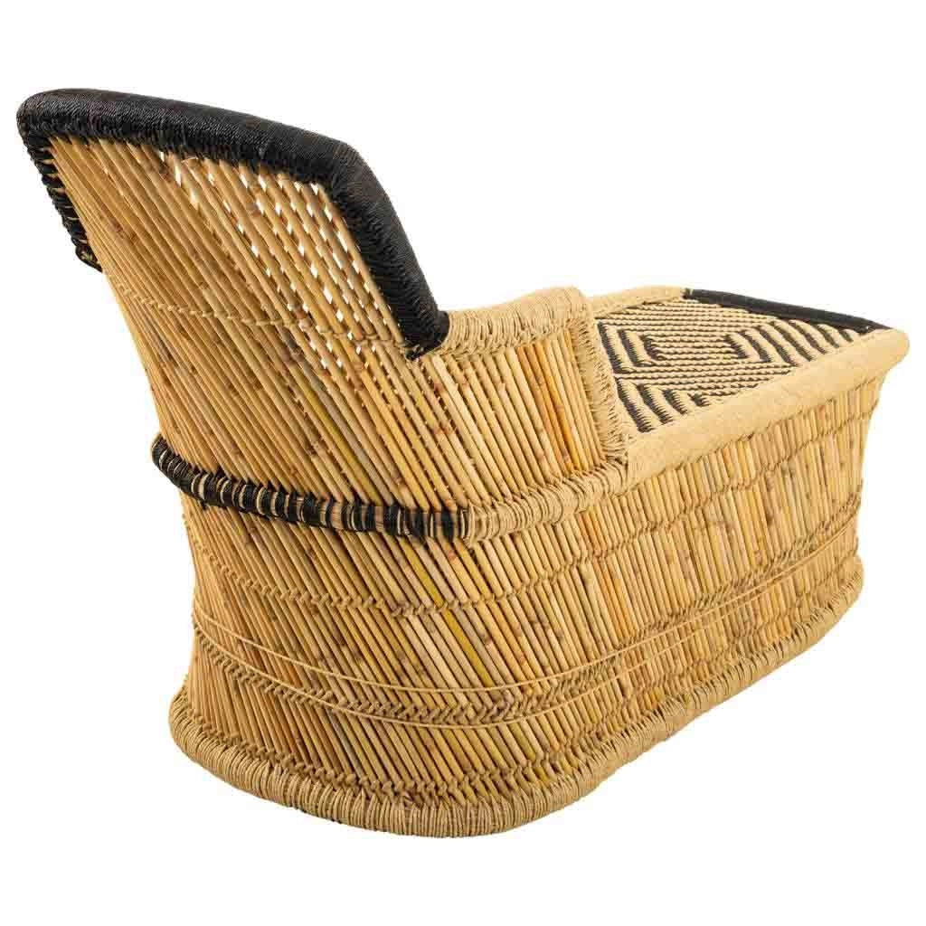 Poltrona in bambù marrone 110x48x78h