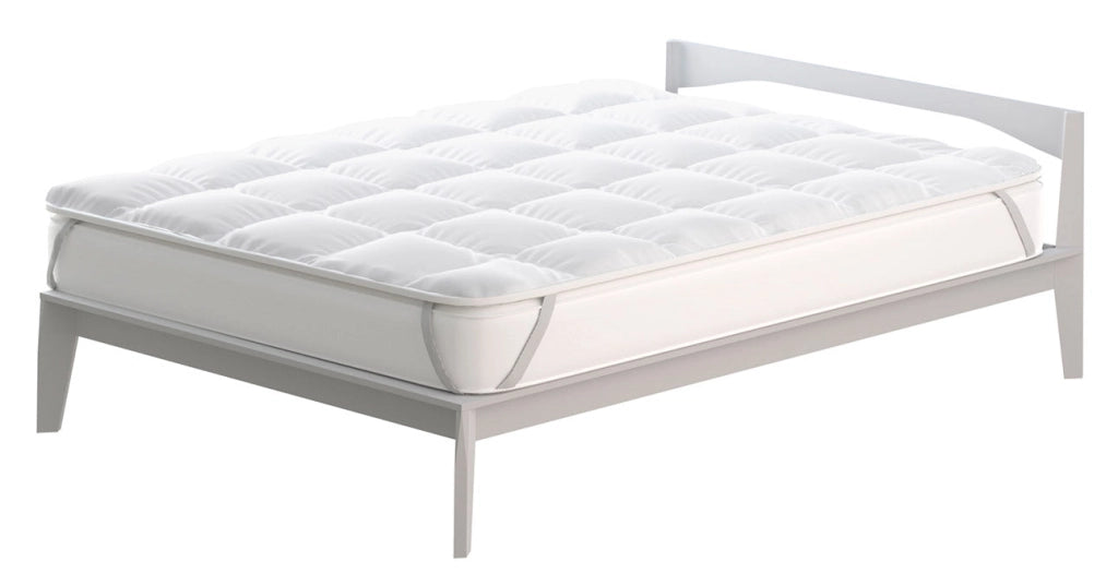 Topper Singolo Trapuntato 300 gr/mq con Elastici Basic Bianco