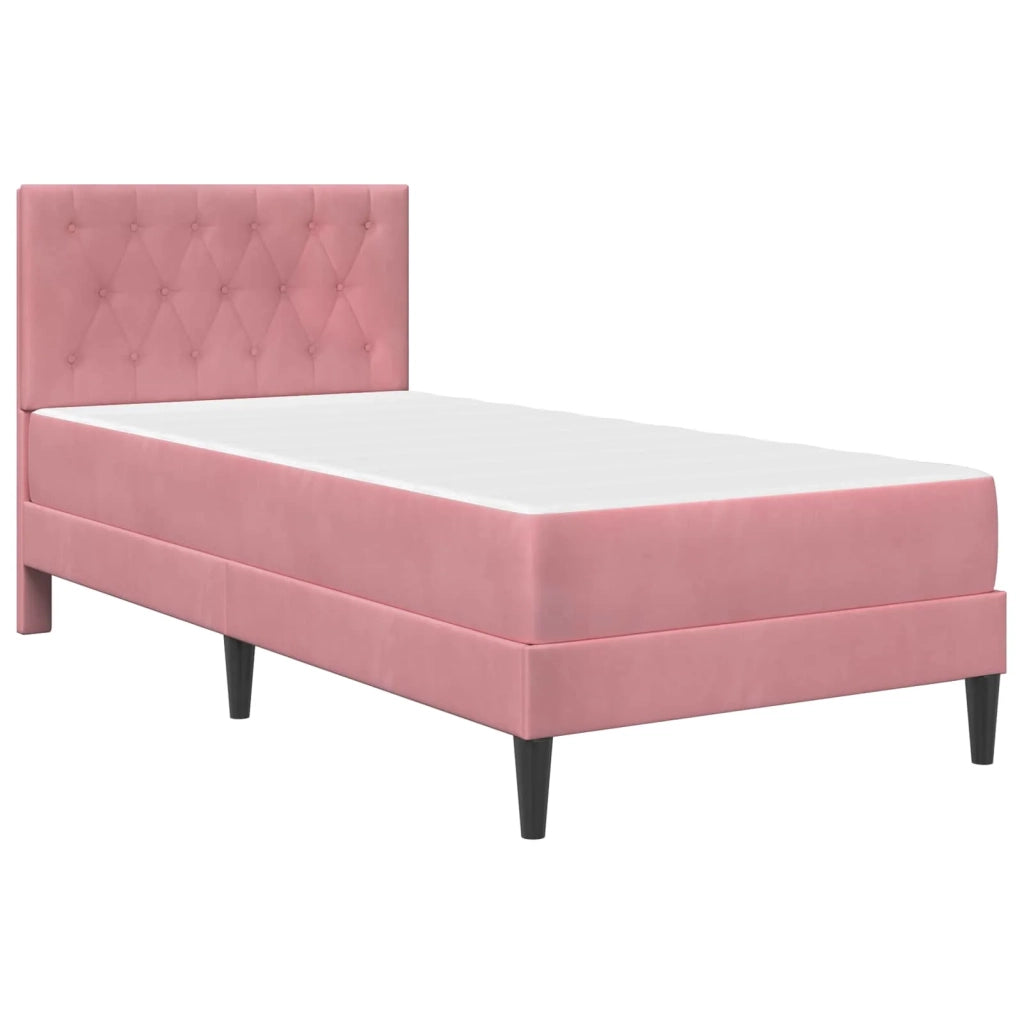 Struttura letto con materasso-Giroletto Rosa 80 x 200 cm Velluto 967387