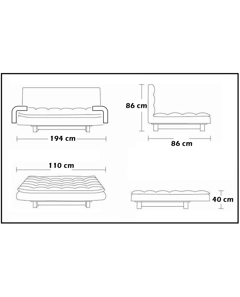 Divano letto reclinabile 3 posti lino microfibra grigio Sicorage Crusy