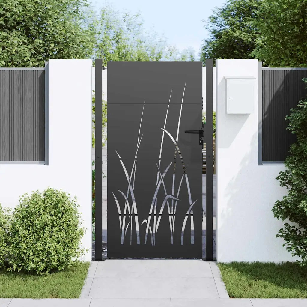 Cancello da giardino con blocco Nero 110 x 180 cm CFW5704252