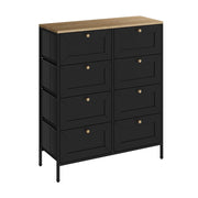 Vicco Tavolino Nero 80 x 95 cm con 8 cassetti