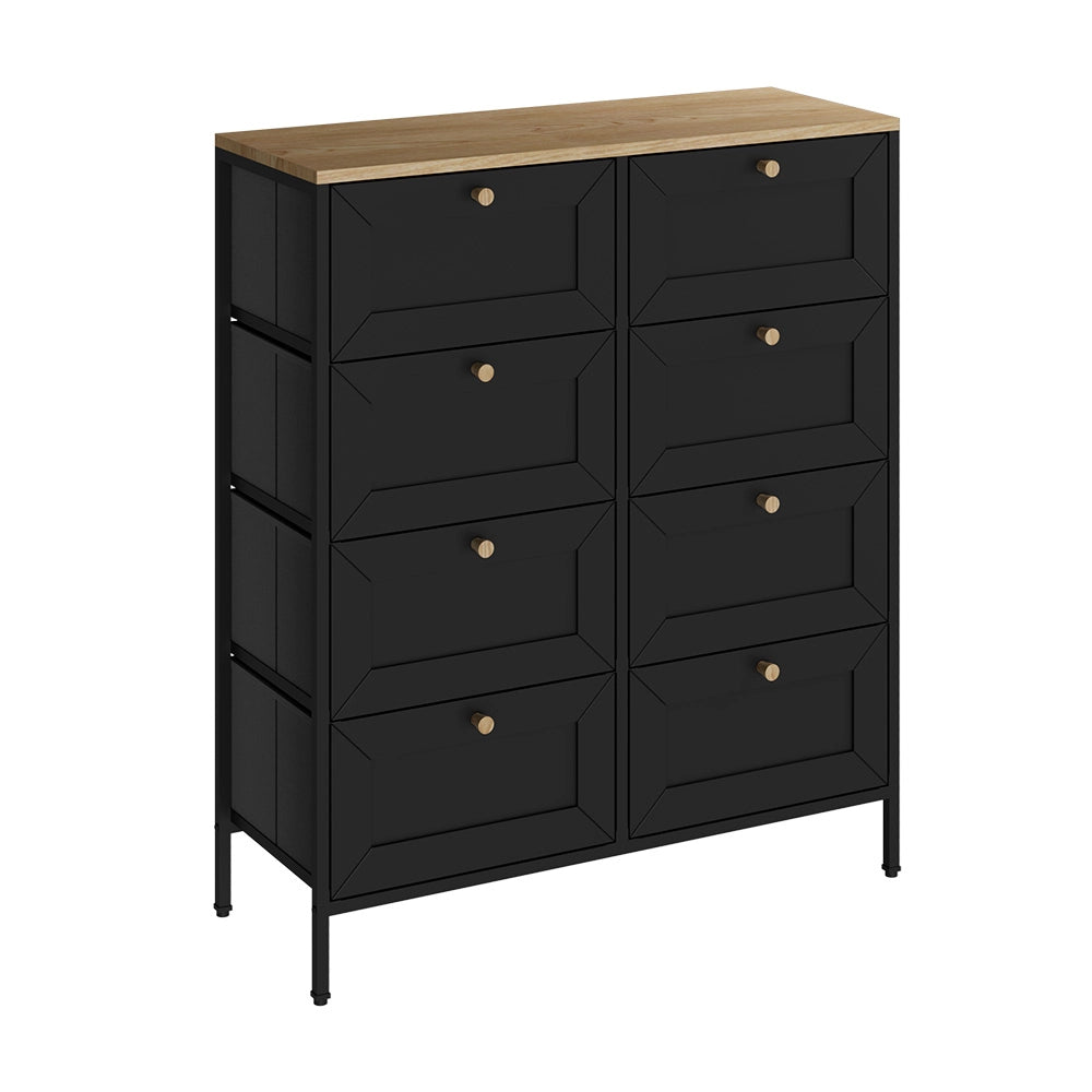 Vicco Tavolino Nero 80 x 95 cm con 8 cassetti