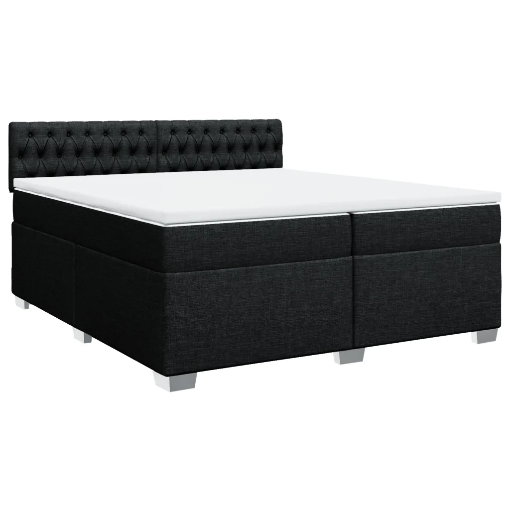 Giroletto a Molle con Materasso Nero 200x200 cm in Tessuto 3288304