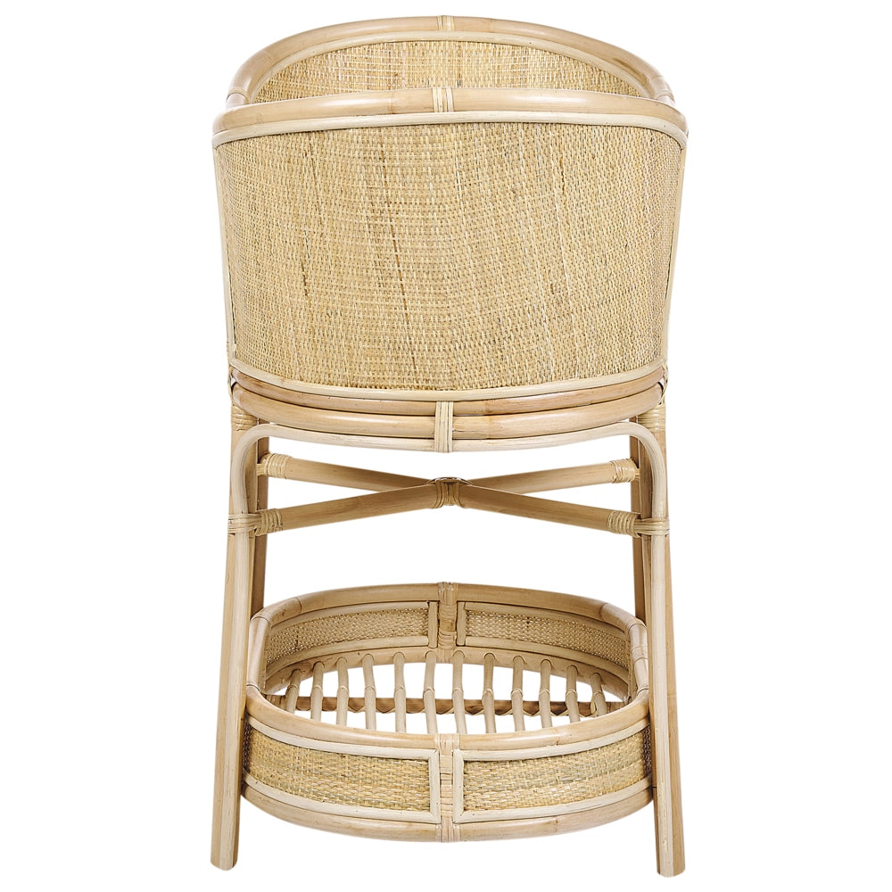 Culla in rattan rustica per bambini con cuscini e ripiano accessorio naturale arredo in stile rustico