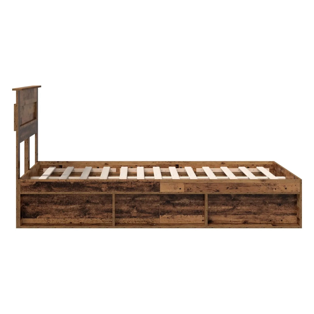 Letto matrimoniale | Letto per adulti | Struttura del letto Legno vecchio 120 x 190 cm Pino massello