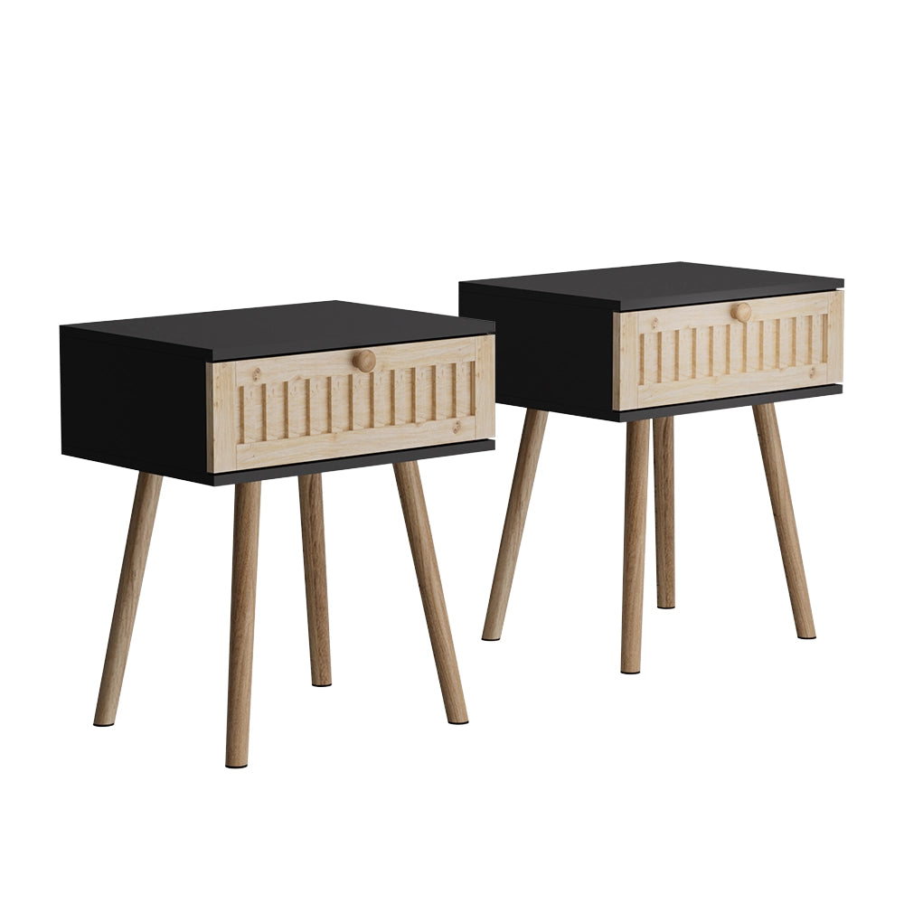 Vicco Comodino Antracite/pino 40 x 47 cm Set di 2