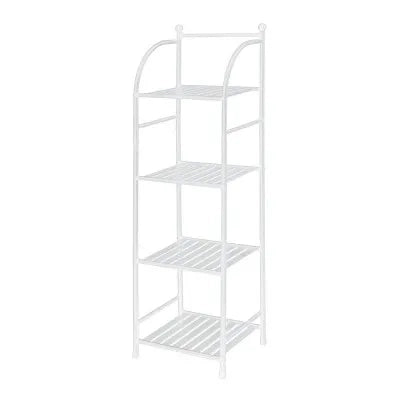 Scaffale bagno H 116 in metallo design bianco con quattro ripiani