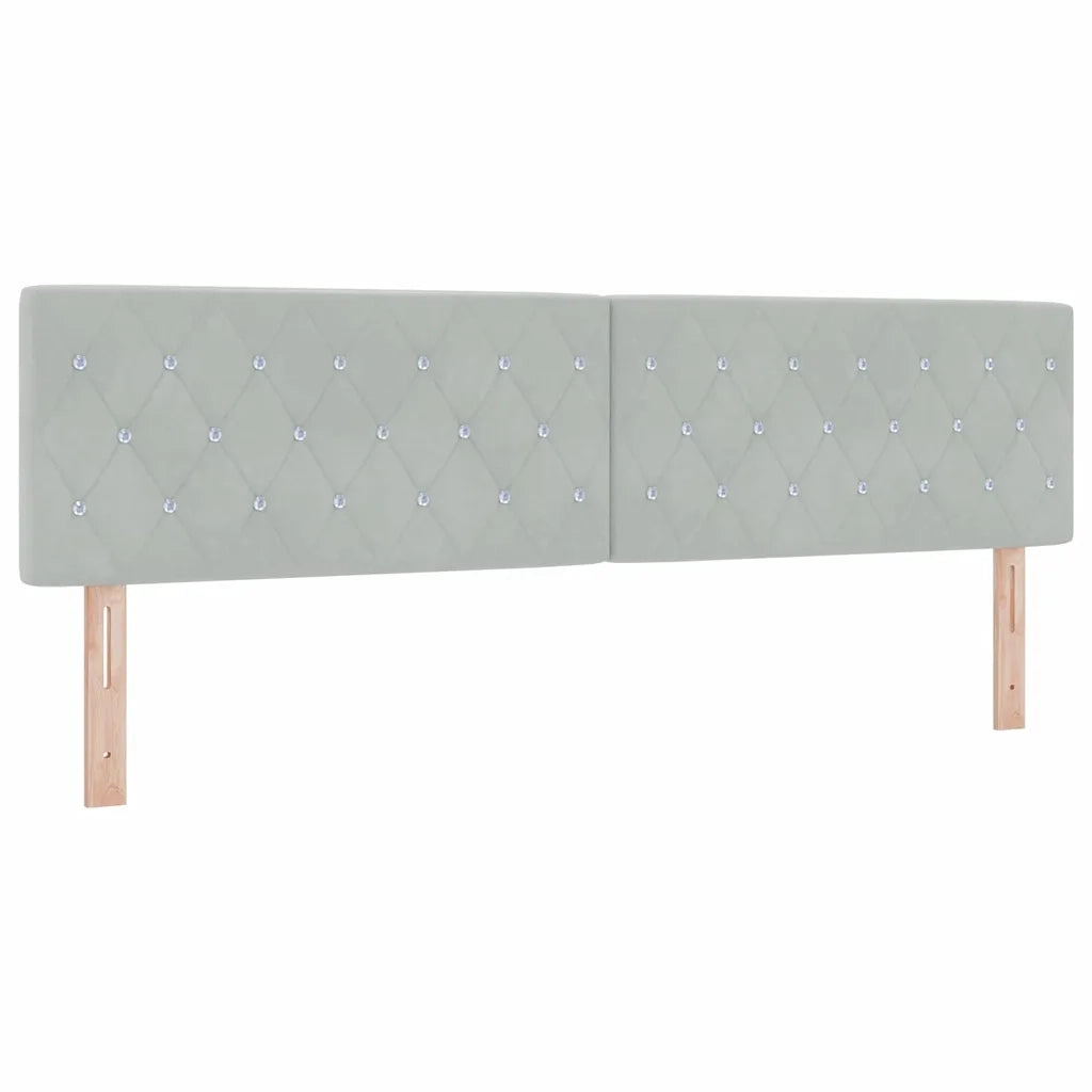 Letto a molle con materasso Grigio chiaro 180 x 200 cm Velluto 3340346