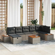 Set Divano da Giardino con cuscino 8 pcs Grigio Poly Rattan 3360978
