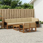 Set di divani da esterno 9 pcs Naturale e Beige Poliestere 3385324