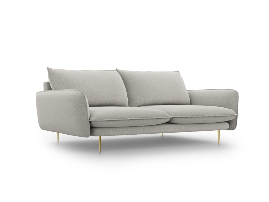Cosmopolitan Design - Divano "Vienna" 4 posti in tessuto strutturato grigio chiaro 
