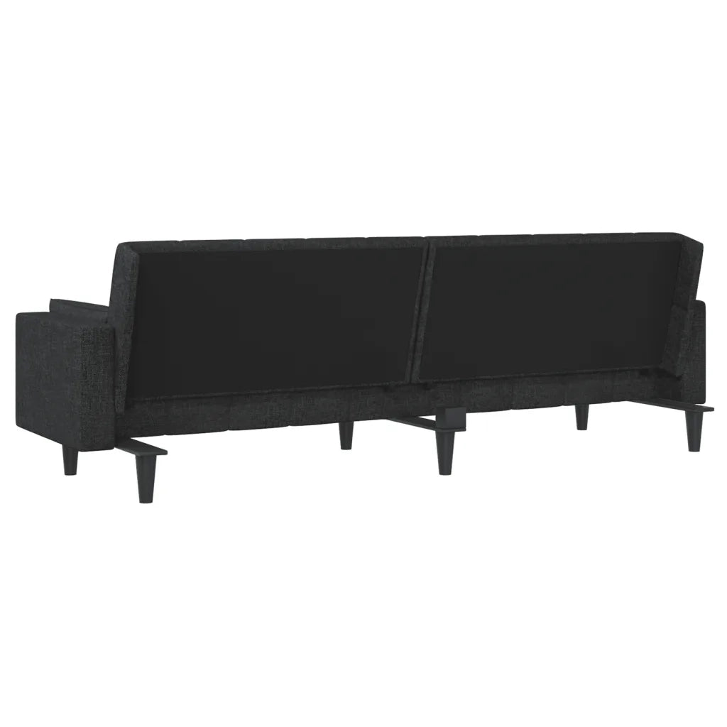 Divano letto | Sof¨¤ letto | Letto singolo a 2 Posti con 2 Cuscini Nero in Tessuto