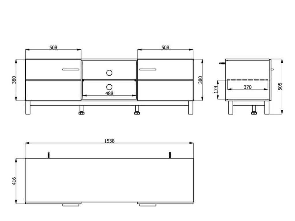 Dosimo, Mobile Porta tv un Ripiano, 154x41.5x50.5h cm Beige