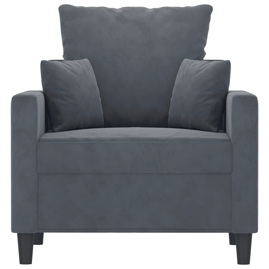 Poltrona | Sedia Relax Grigio Scuro 60 cm Velluto