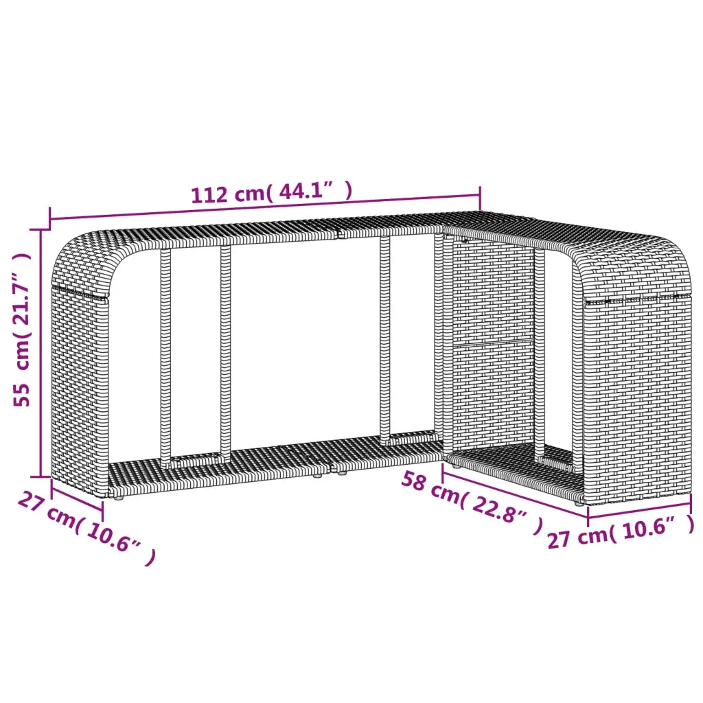 Scaffali Portaoggetti 2 pz Grigio Chiaro in Polyrattan 366188