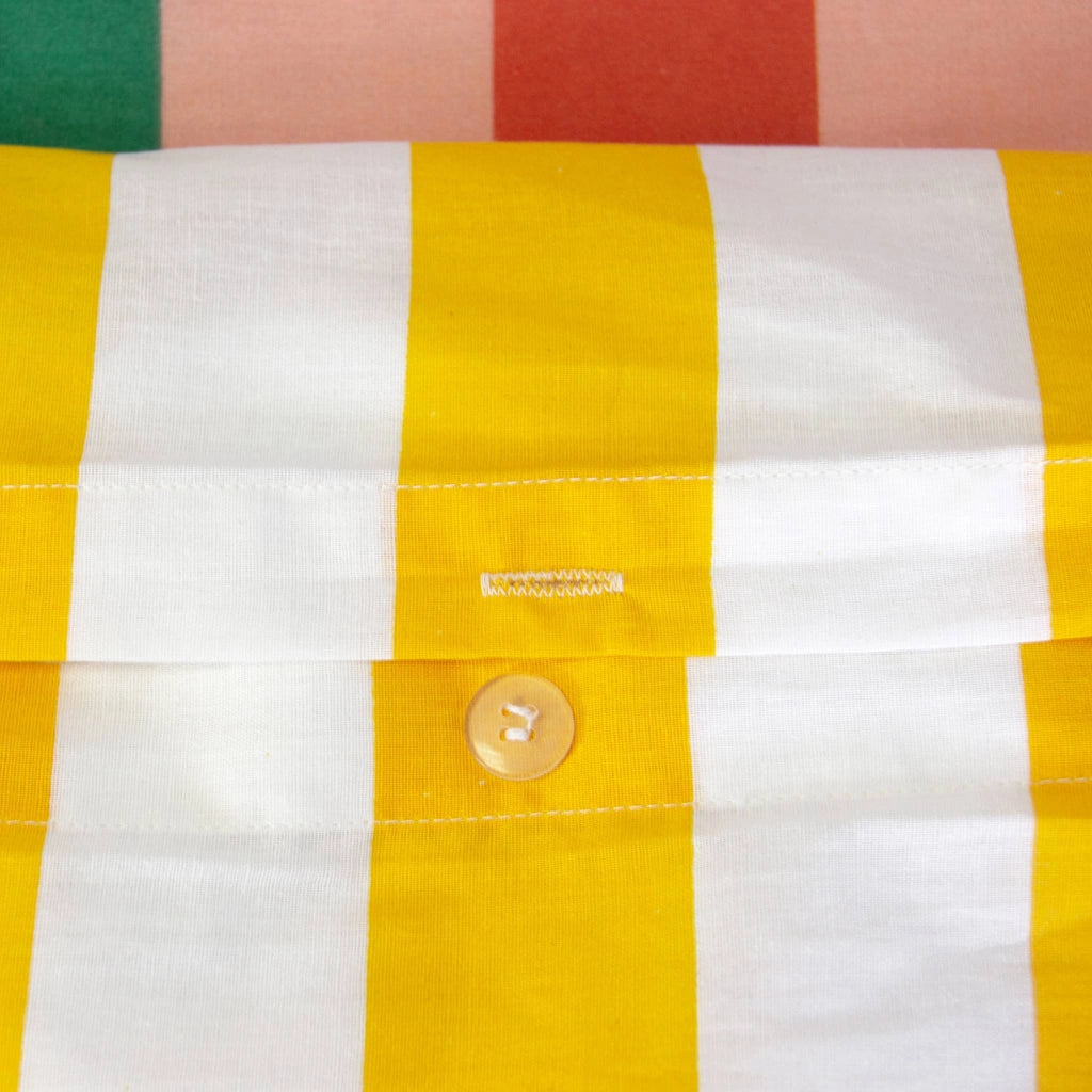 Set biancheria da letto in cotone a righe multicolori, 2 posti