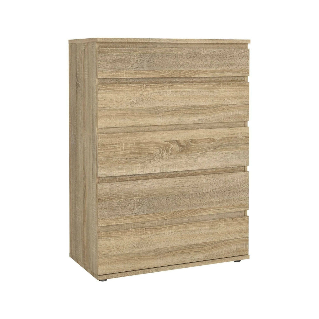 Cassettiera Arriba, Settimino multiuso, Comò camera da letto, Mobile con cassetti, 77x40 h107 cm, Quercia
