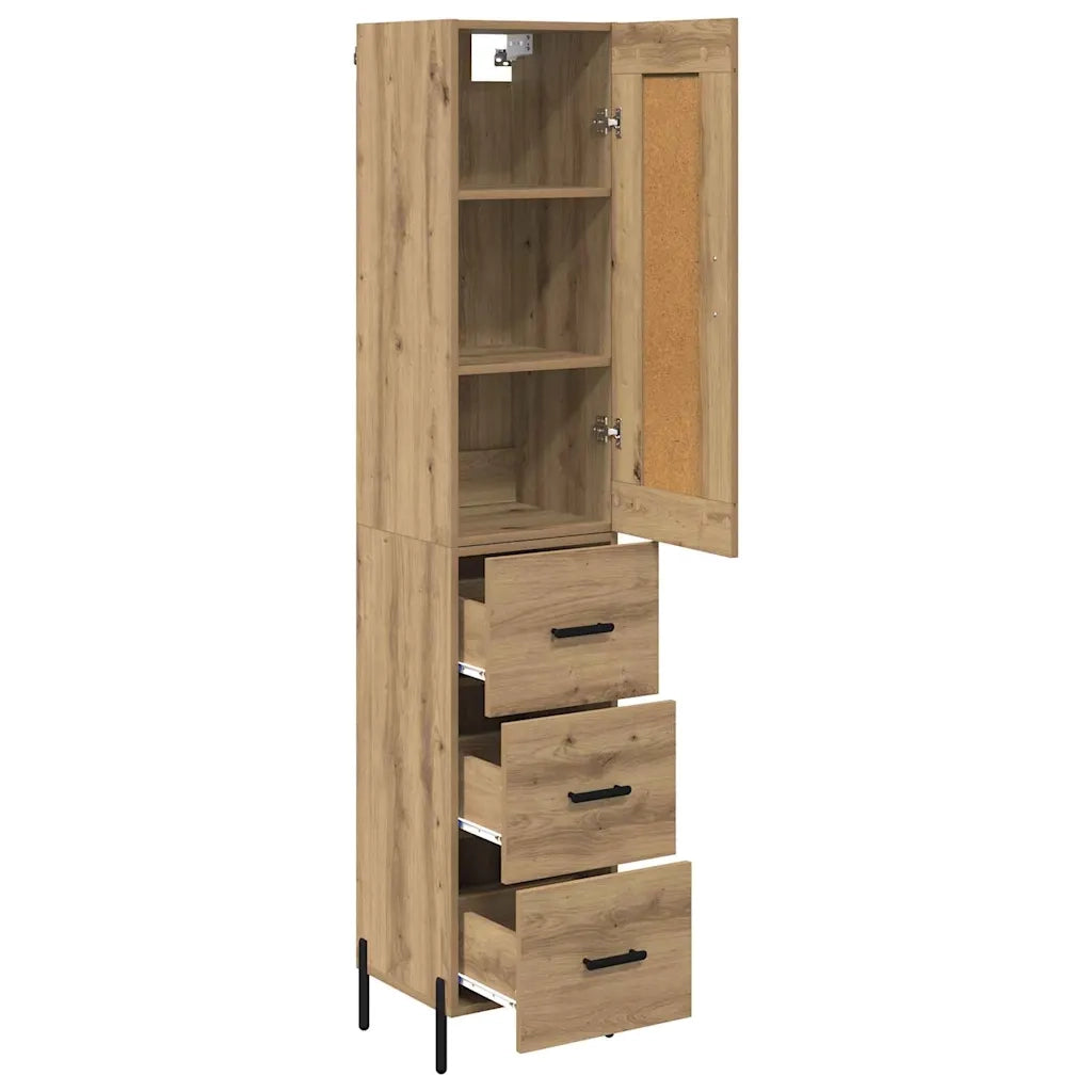 Credenza con Cassetto-Buffet-Armadio da cucina Rovere artigianale 34,5 x 34 x 180 cm 704499