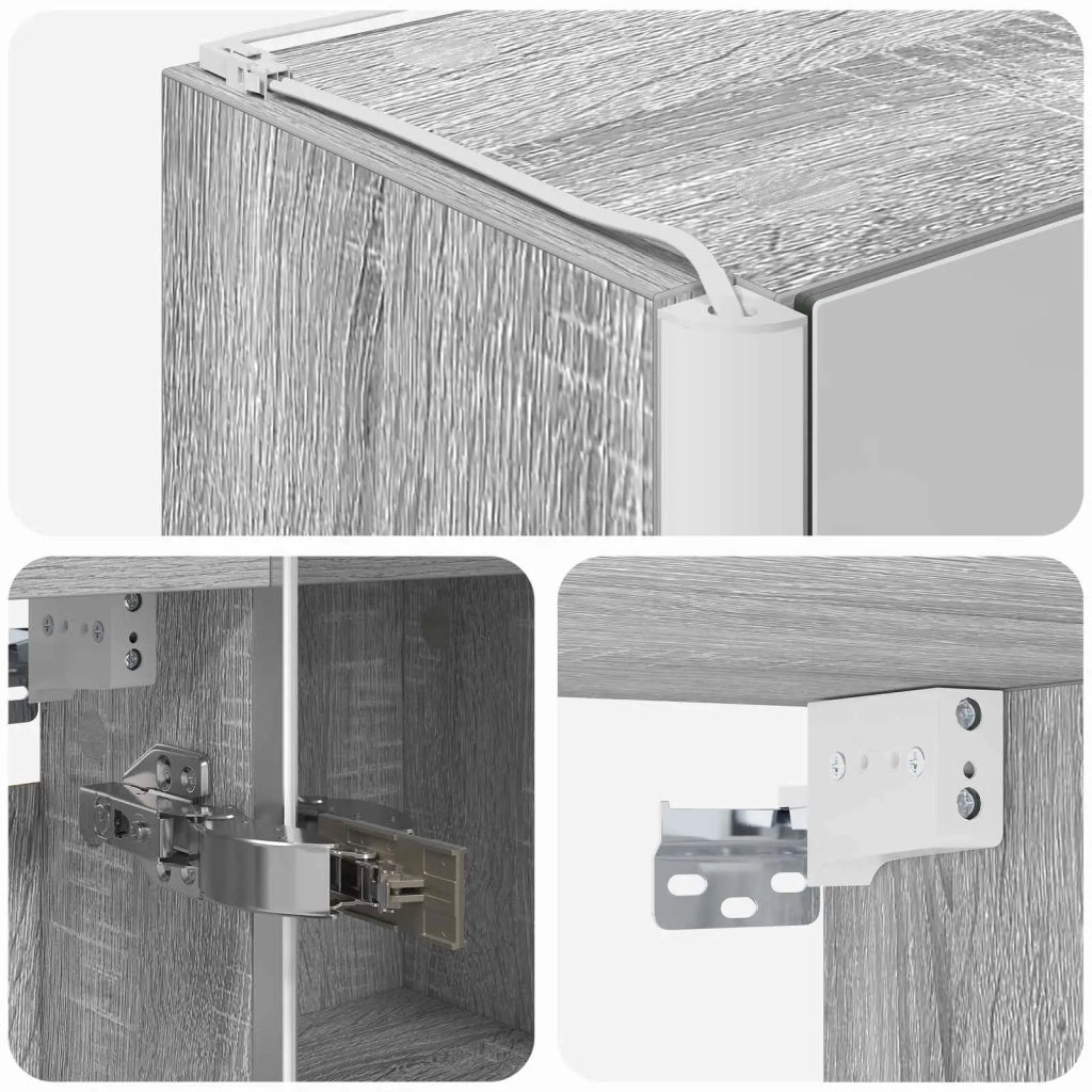 Mobiletto per specchio da Bagno | Armadio da bagno con lo scaffale Grigio Sonoma