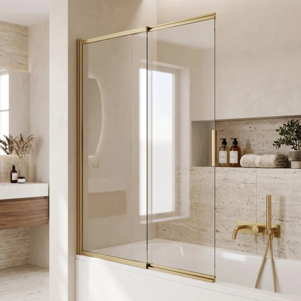 Paravento Vasca Scorrevole Rea Dario Brush Gold 100