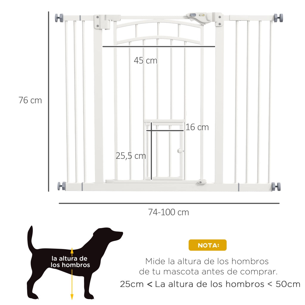 Barriera di Sicurezza per Cani ¨C zephmum ¨C Bianco 74-100 cm