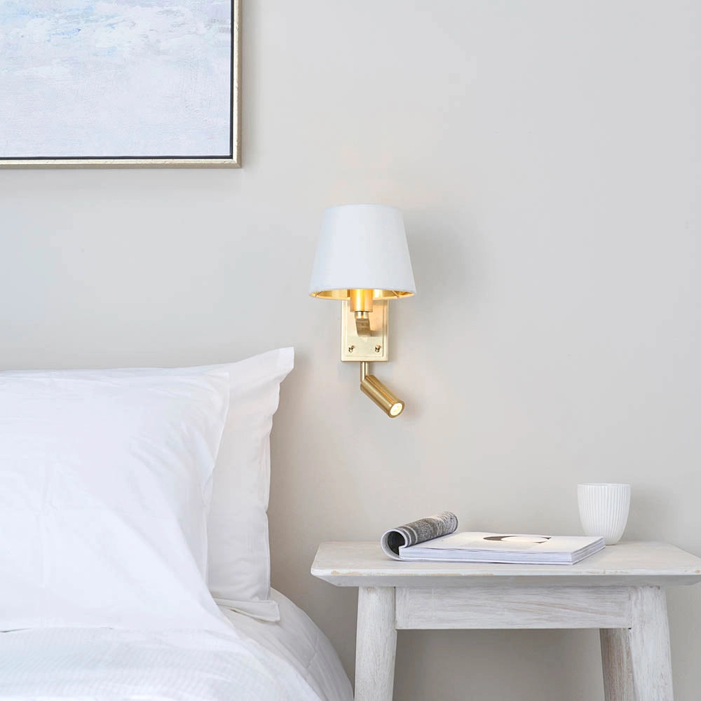 Applique lettura Harvey Endon oro satinato E14+LED 3W