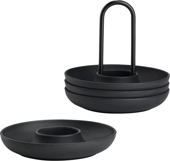 Set di contenitori per uova in silicone stivellabili - set da 4 - diametro 112 cm - nero