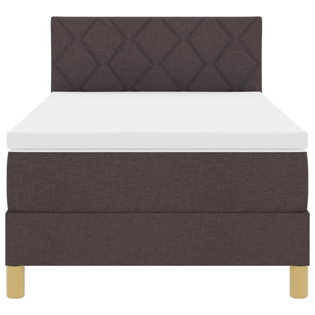 Letto a Sorgente LED Marrone Scuro 90 x 200 cm Tessuto 3342488