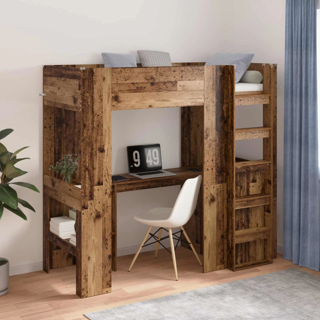 Struttura letto a castello con scrivania Legno vecchio 3410433
