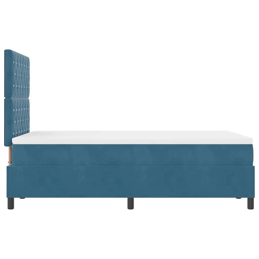 Letto a Sorgente LED Blu Scuro 120 x 190 cm Velluto 3343236