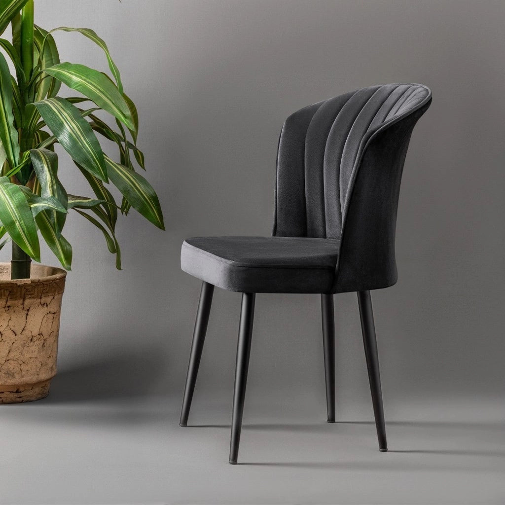 Set di 4 sedie in legno "Rubi" - 52 x 42 x 85 cm - Nero
