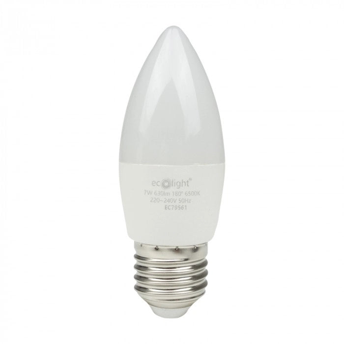 Lampadina LED candela E27 7W 630lm 6500K Ecolight
