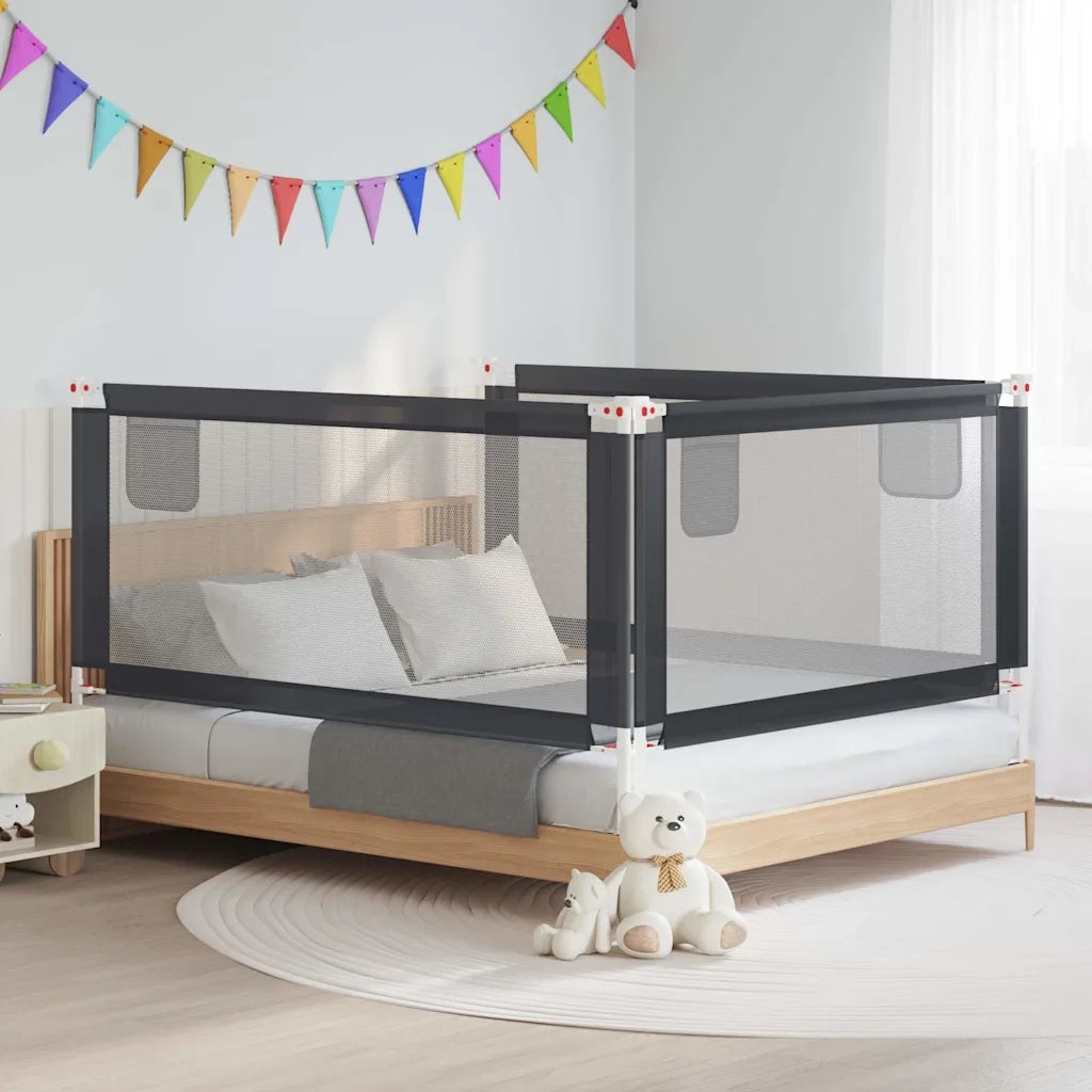 Sponda Letto Sicurezza Bambini Grigio Scuro 180x25 cm Tessutocod mxl 97298