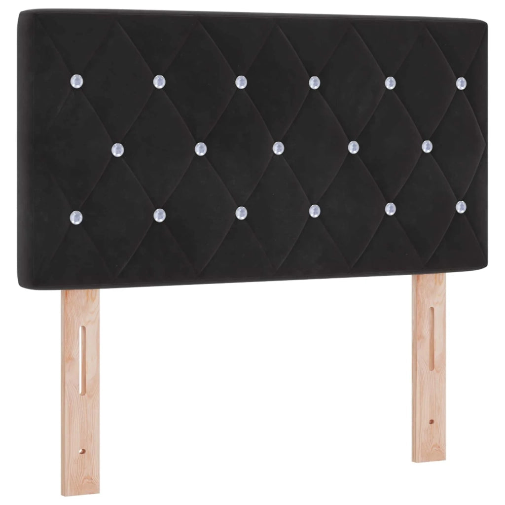 Letto box spring con materasso Nero 80 x 200 cm Velluto 3453025