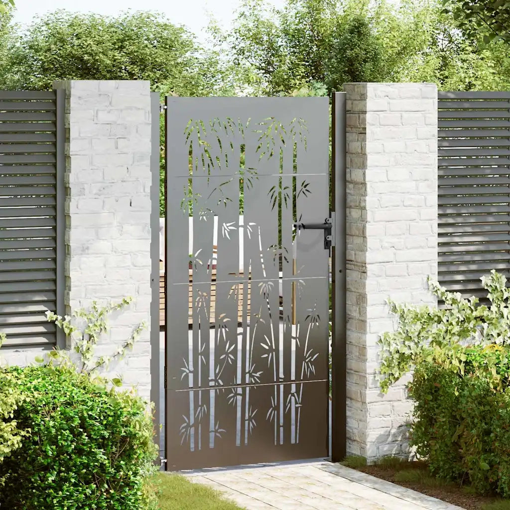 Cancello da giardino con blocco Nero 110 x 205 cm 42015898