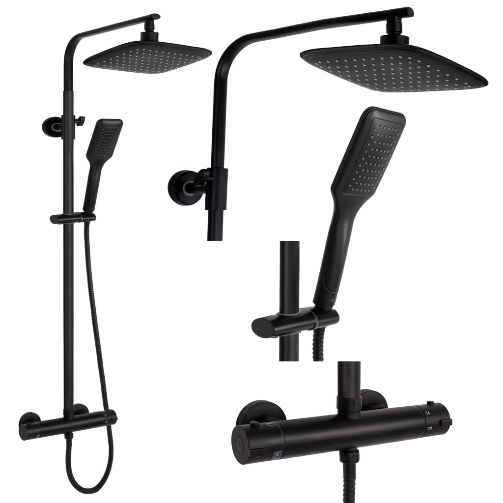Set Doccia Da Incasso Rea Tom Black