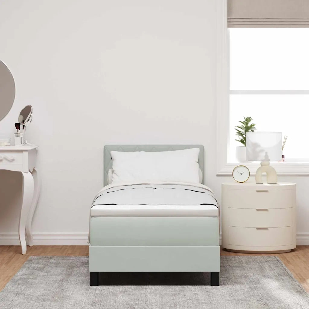 Letto a molle con materasso Grigio chiaro 80 x 200 cm Velluto 3339068
