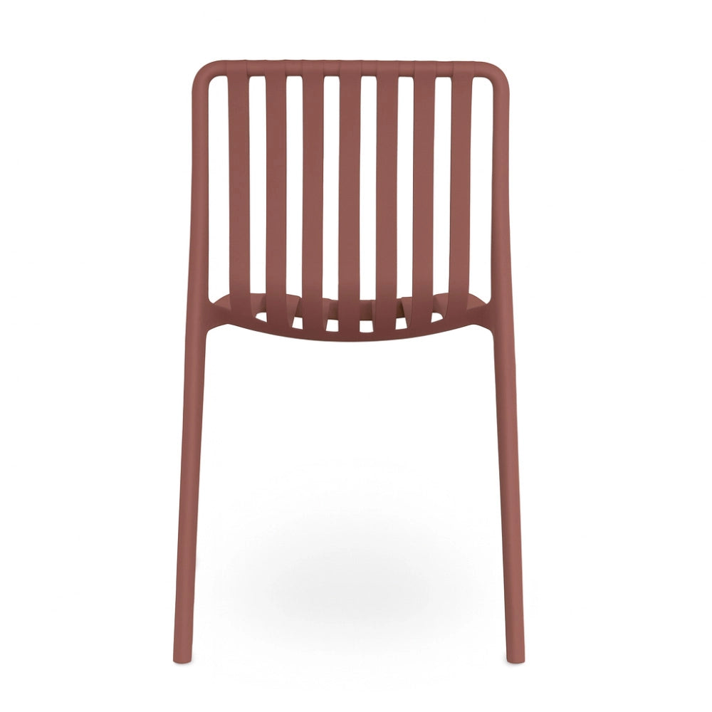 Sedia da esterno Iside in plastica resistente, comfort premium rosso mattone