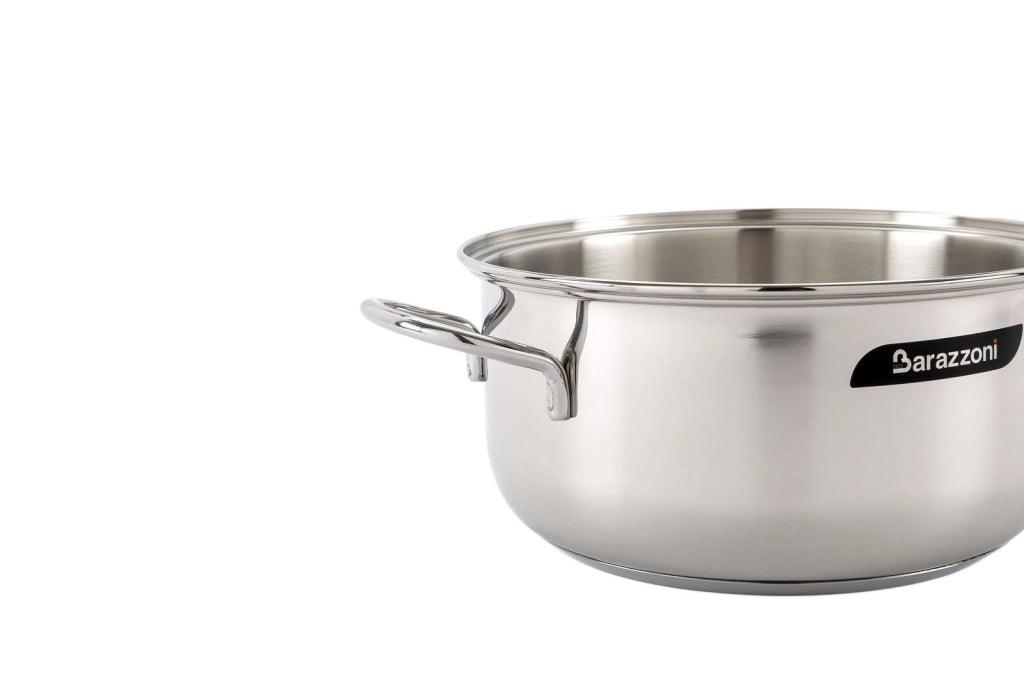 Barazzoni 266102028 Bonita Casseruola in Acciaio Inox 28 cm con Fondo Tripla Strato adatto a tutte le Fonti di Calore incluso Induzione Lavabile in Lavastoviglie colore Antracite