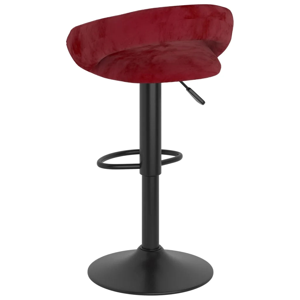Sgabelli da Bar 2 pz Rosso Vino in Velluto 333275