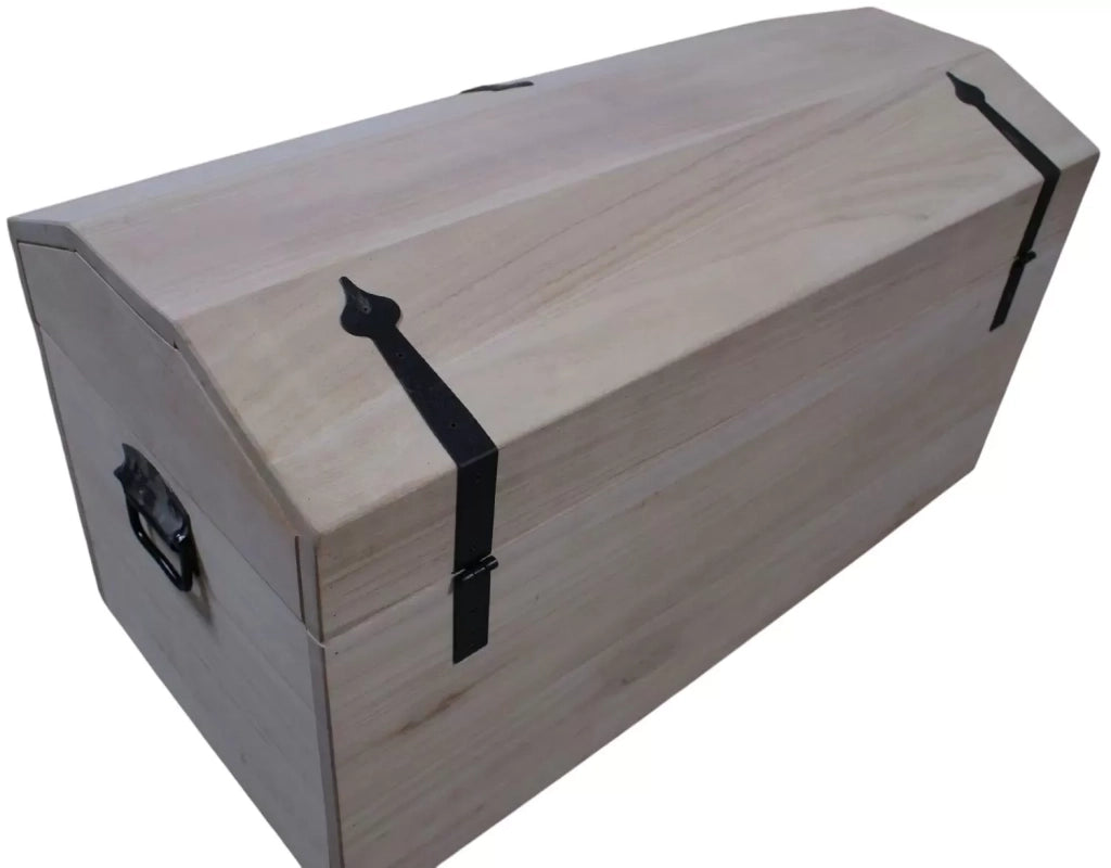 Cassapanca in legno grezza l.98 p.47 h.54 - Mobili 2G