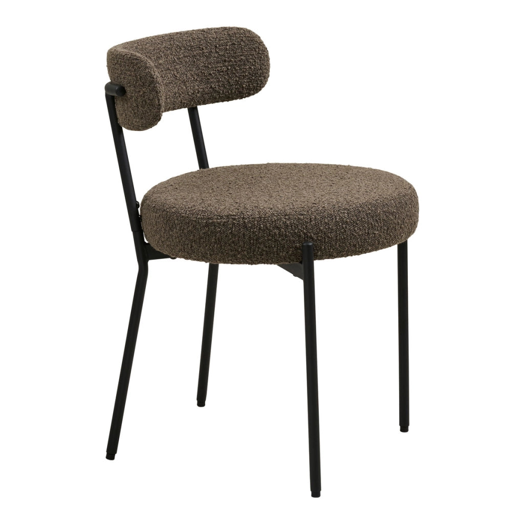 Set di 2 Sedie Badalona, Marrone, Tessuto, 49,5x47x72,5 cm